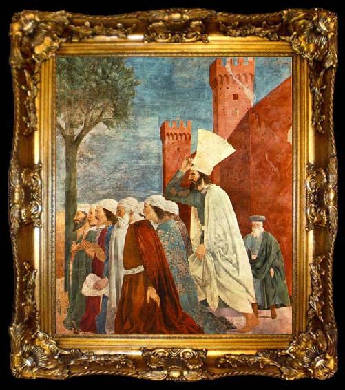 framed  Piero della Francesca Exaltation of the Cross-inhabitants of Jerusalem, ta009-2